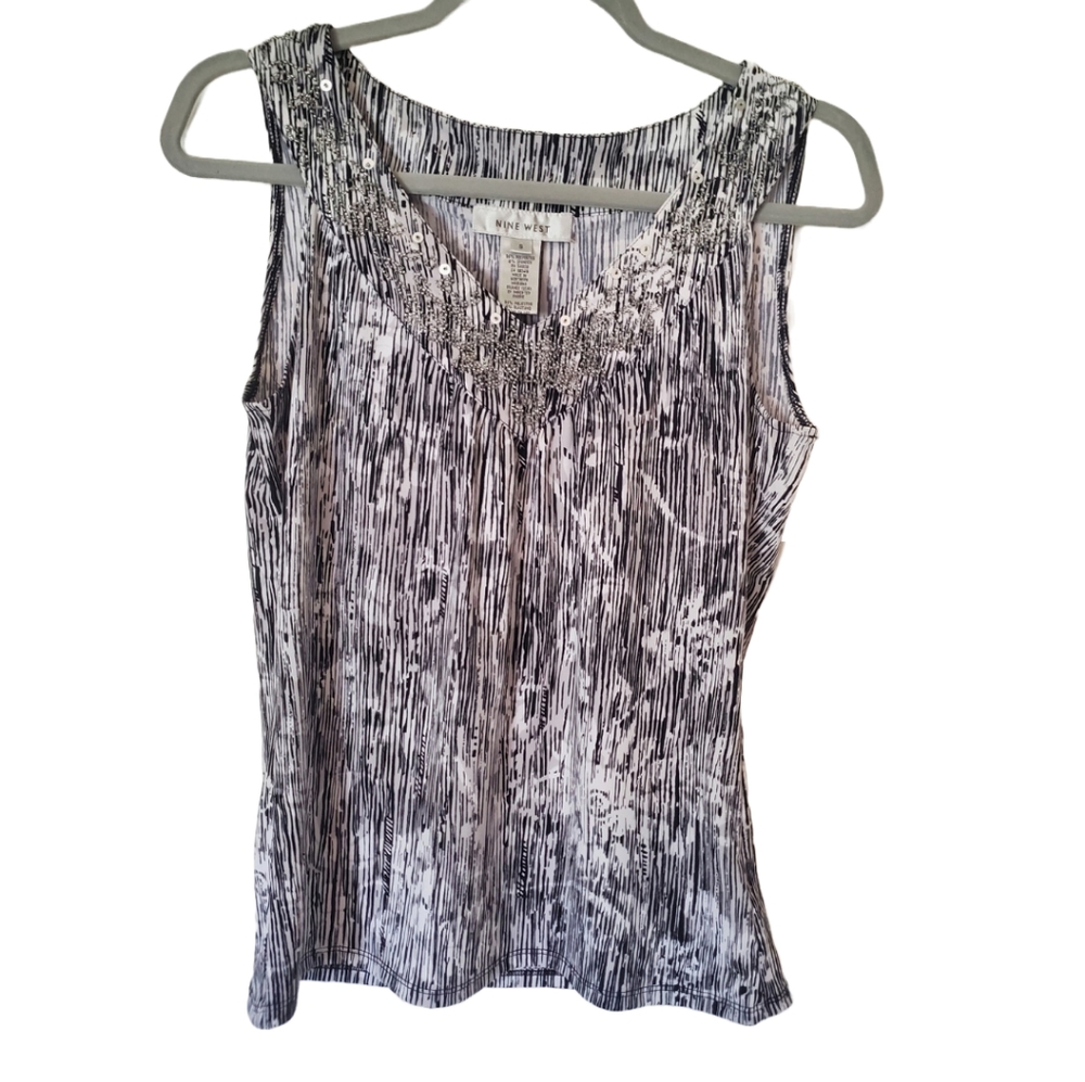Nine West beaded tank top size small